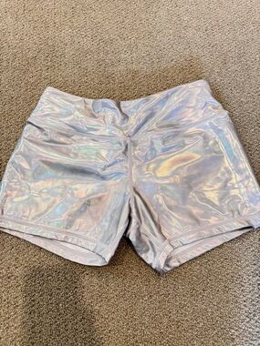 Iridescent Silver Women's festival Shorts